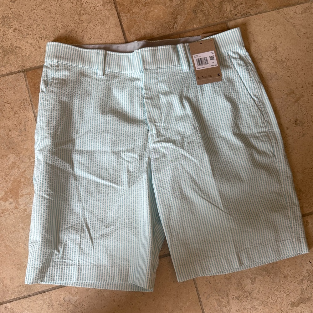 Men's Light Blue Checkered Golf Shorts